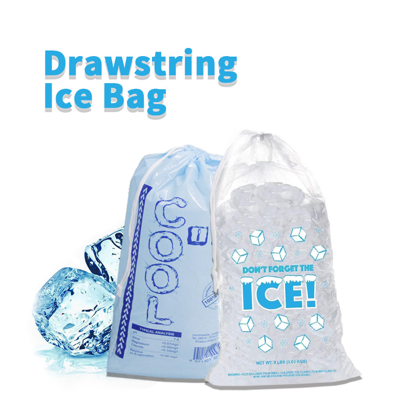 plastic drawstring ice bag