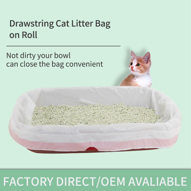 Automatic closing cat litter bag