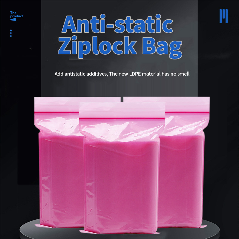 pink anti-static ziplock bags