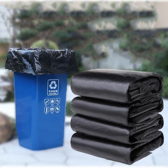 Drawstring Black Custom Logo Printing Garbage Bags on Roll - China
