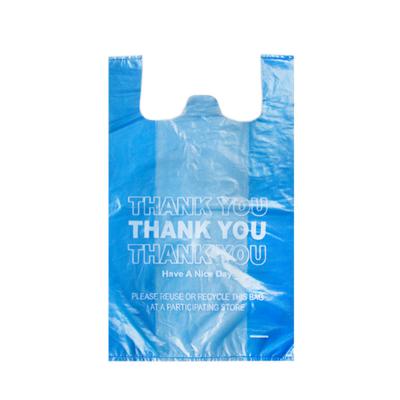 Blue thank you plastic bags